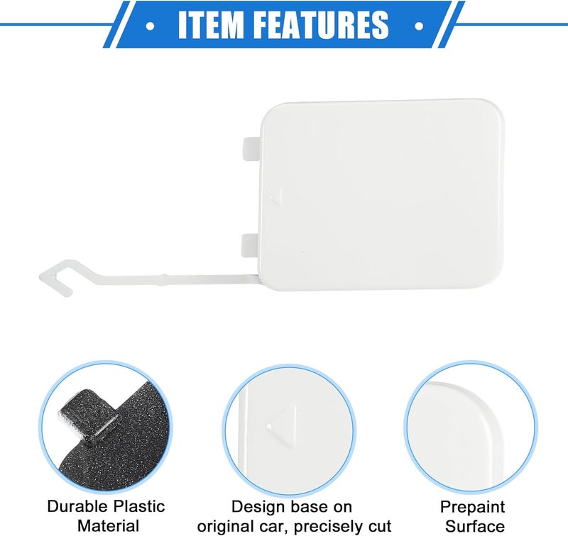 VekAuto Tow Hook Eye Hole Cover Cap Compatible for Mercedes-Benz W211 E-Class E280 E320 E350 E550 E500 E55 2002-2008, Durable Plastic White Rear Right - Image 4